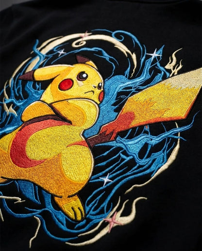 GS Pikachu Thunderstrike Embroidered Hoodie